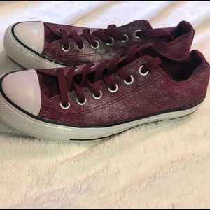 Maroon and Silver Converse